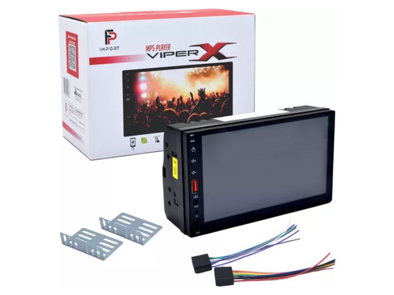 Central Multimídia Mp5 Encaixe 1 Din 7p Espelhamento USB
