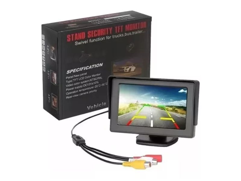 Monitor Veicular Tela 4.3 Vídeo Lcd P/ Câmera Ré Universal